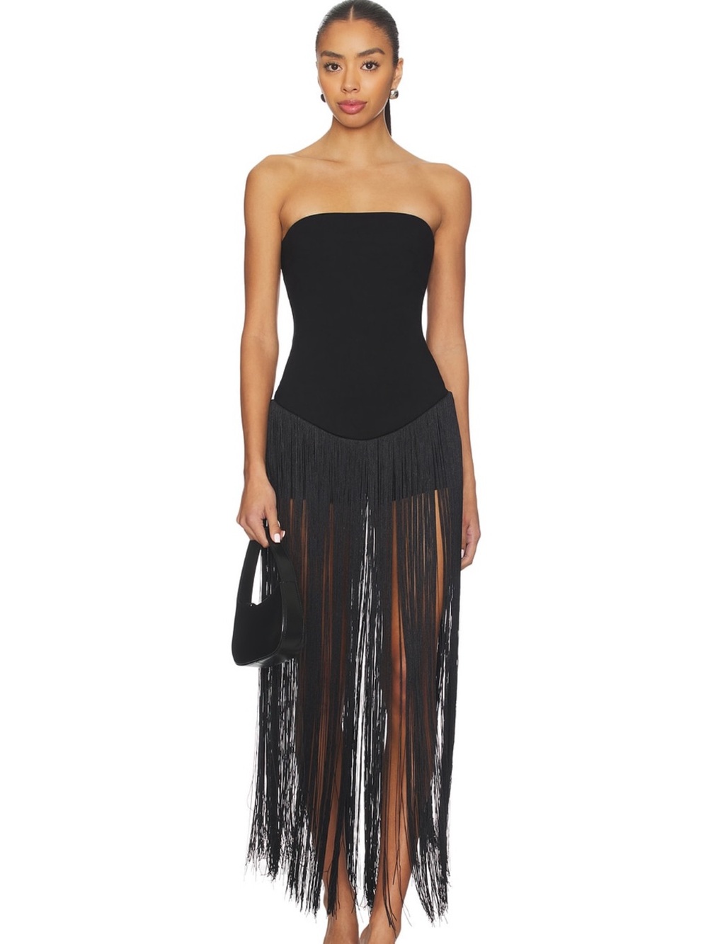 Superdown Tea Fringe Romper in black